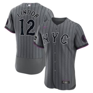 Francisco Lindor New York Mets Nike City Connect Authentic Sponsor Patch Jersey