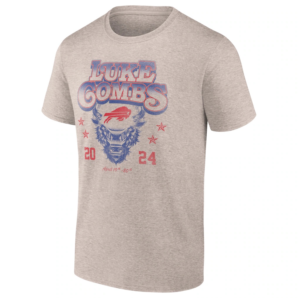 Luke Combs x Buffalo Bills Fanatics Growin’ Up and Gettin’ Old Tour T-Shirt – Tan