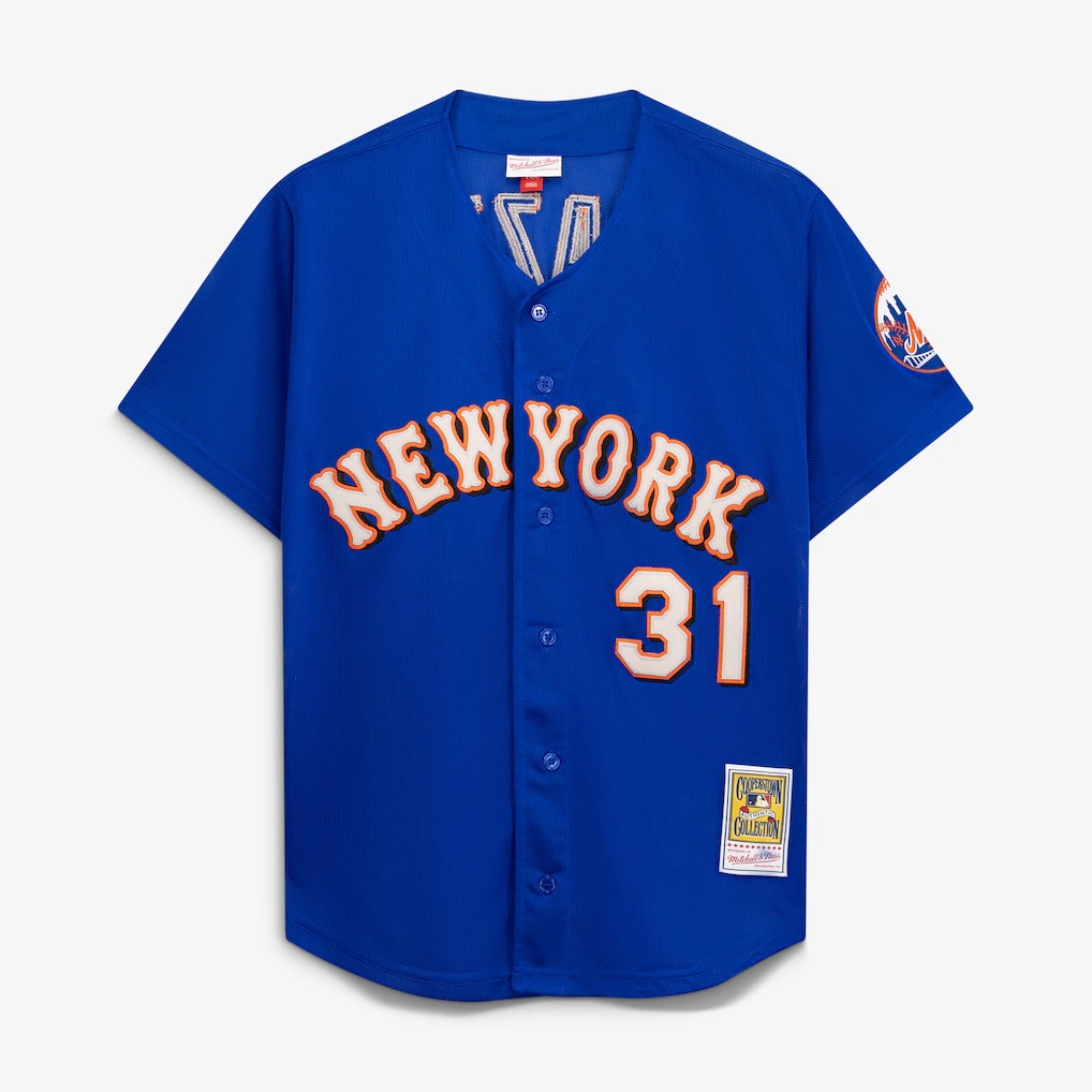 Mike Piazza New York Mets Mitchell & Ness Cooperstown Collection Mesh Batting Practice Button-Up Jersey – Royal