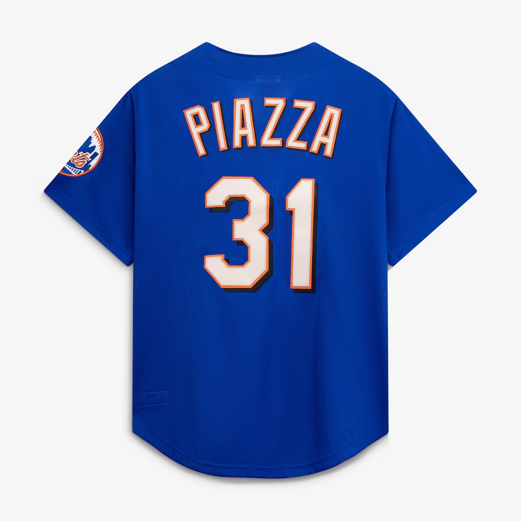 Mike Piazza New York Mets Mitchell & Ness Cooperstown Collection Mesh Batting Practice Button-Up Jersey – Royal
