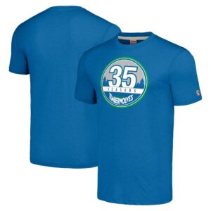 Minnesota Timberwolves Homage Unisex 35th Anniversary Hardwood Classics 35 Seasons Tri-Blend T-Shirt - Royal