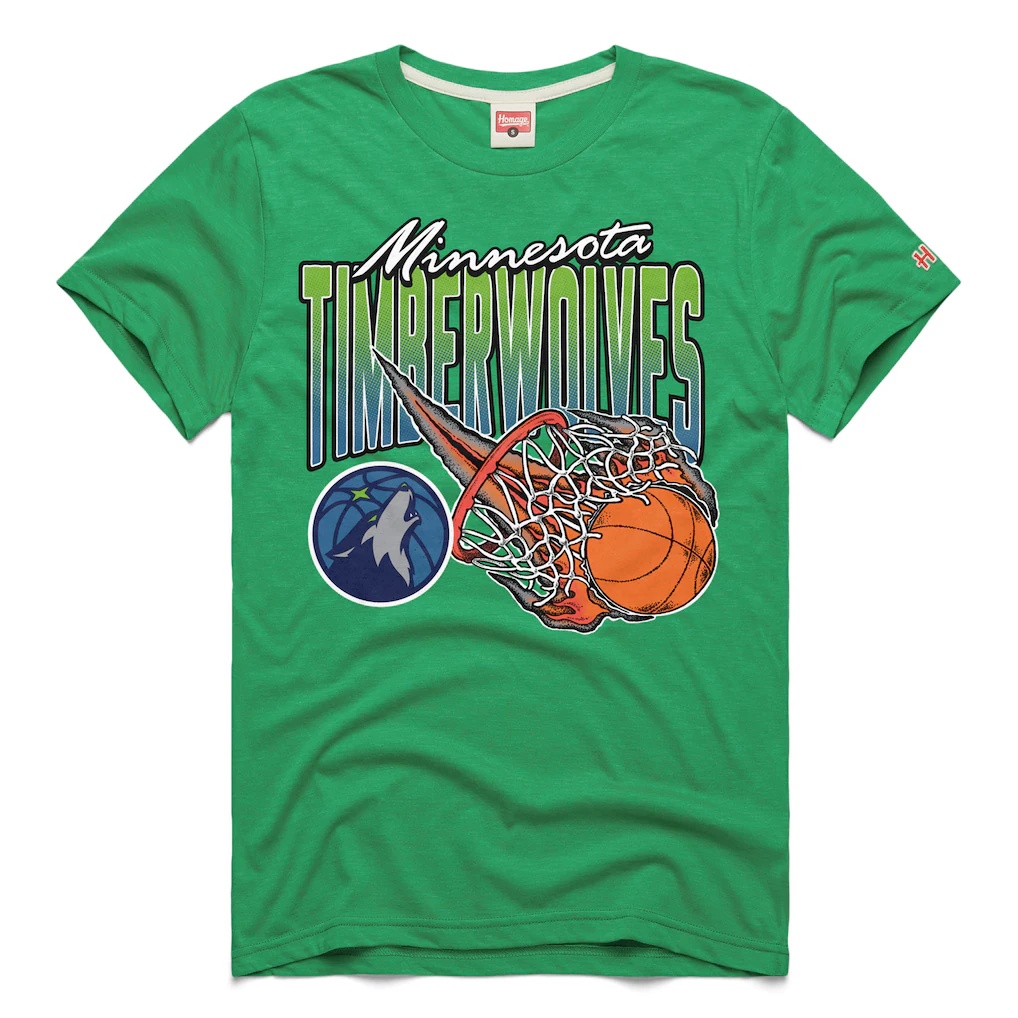 Minnesota Timberwolves Homage Unisex On Fire Tri-Blend T-Shirt