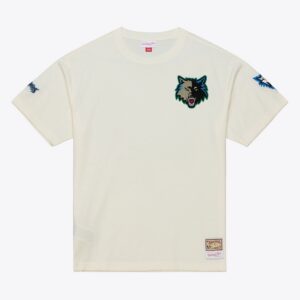 Minnesota Timberwolves Mitchell & Ness Hardwood Classics Chainstitch Premium T-Shirt