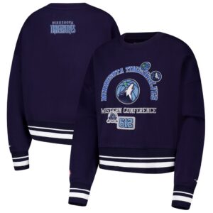 Minnesota Timberwolves Pro Standard Women's Area Code Cropped Pullover Sweatshirt