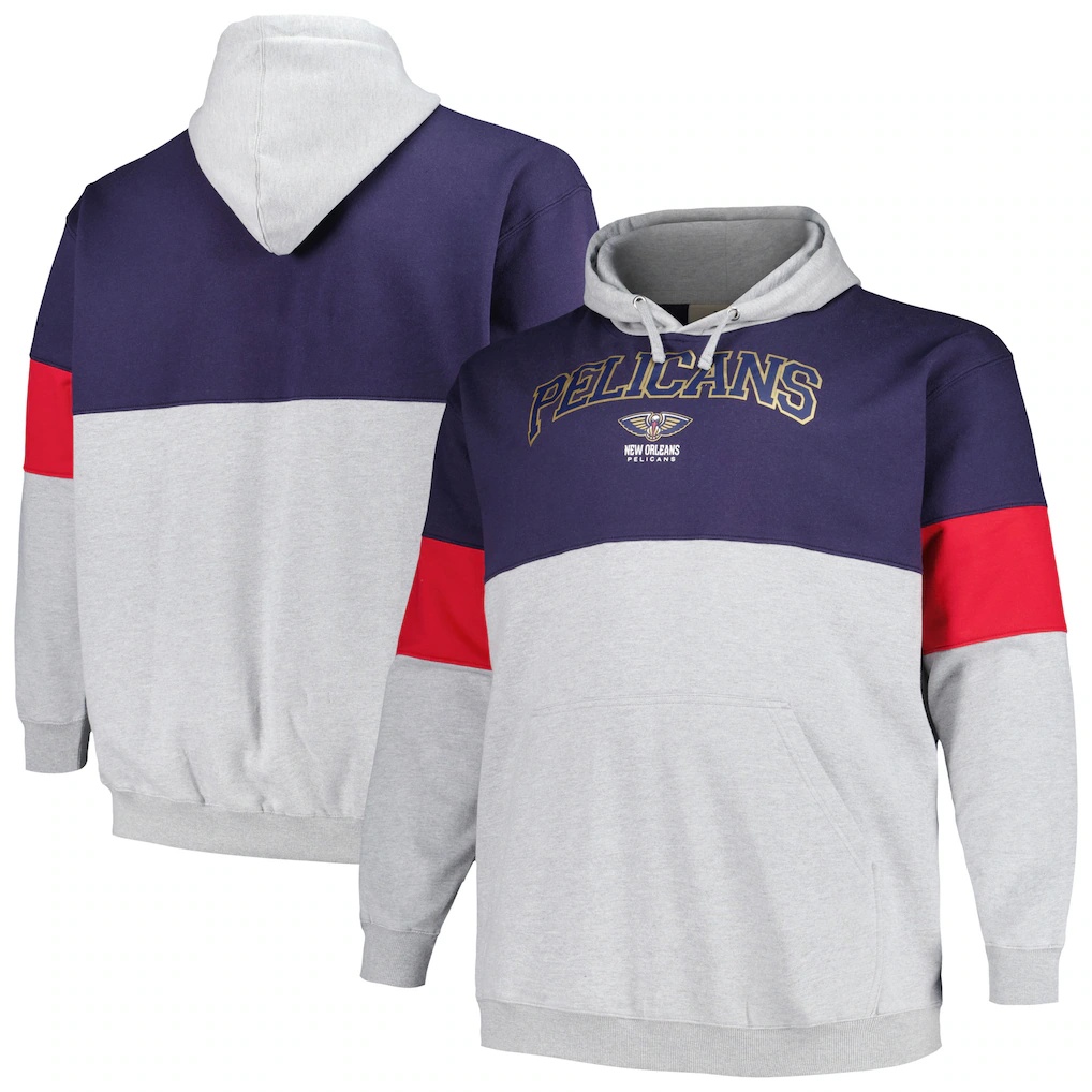 New Orleans Pelicans Fanatics Big & Tall Pullover Hoodie – Navy/Red