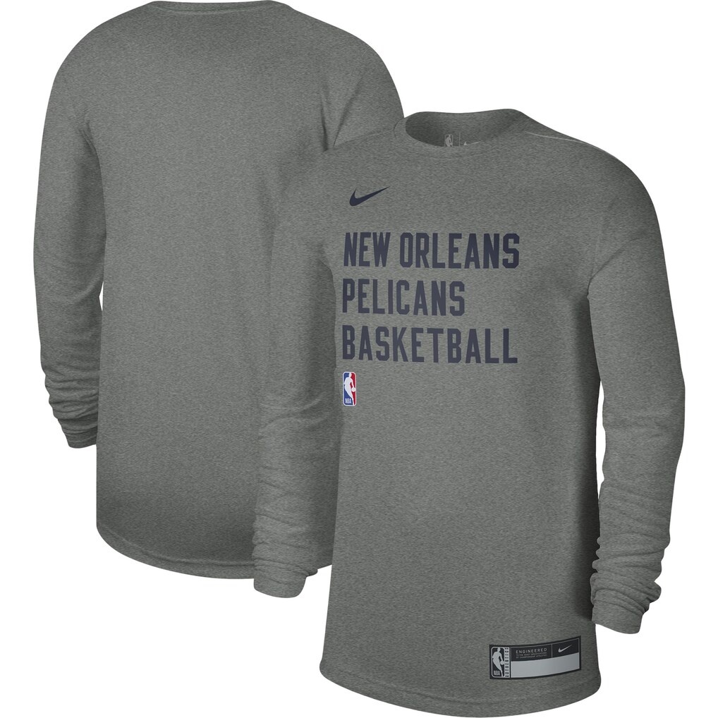New Orleans Pelicans Nike Unisex 2023/24 Legend On-Court Practice Long Sleeve T-Shirt – Heather Gray