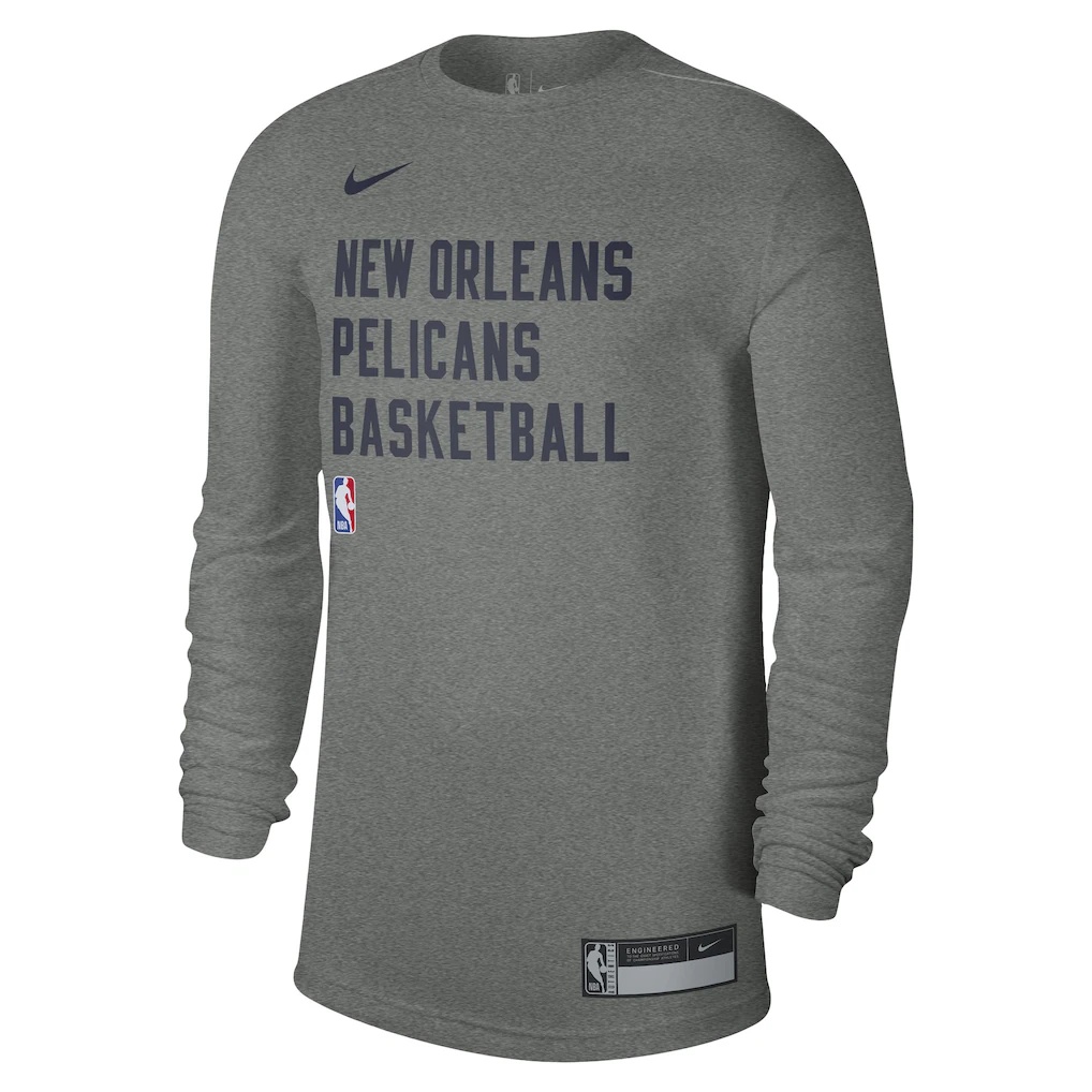 New Orleans Pelicans Nike Unisex 2023/24 Legend On-Court Practice Long Sleeve T-Shirt – Heather Gray