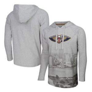 New Orleans Pelicans Stadium Essentials Atrium Raglan Long Sleeve Hoodie T-Shirt - Heather Gray