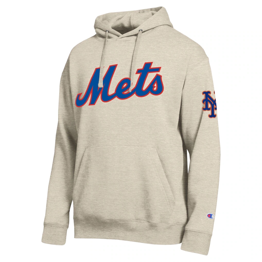 New York Mets Champion All Star Chenille Patch Hoodie – Oatmeal