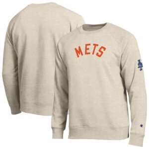 New York Mets Champion All-Star Soft Felt Raglan Sweatshirt - Oatmeal