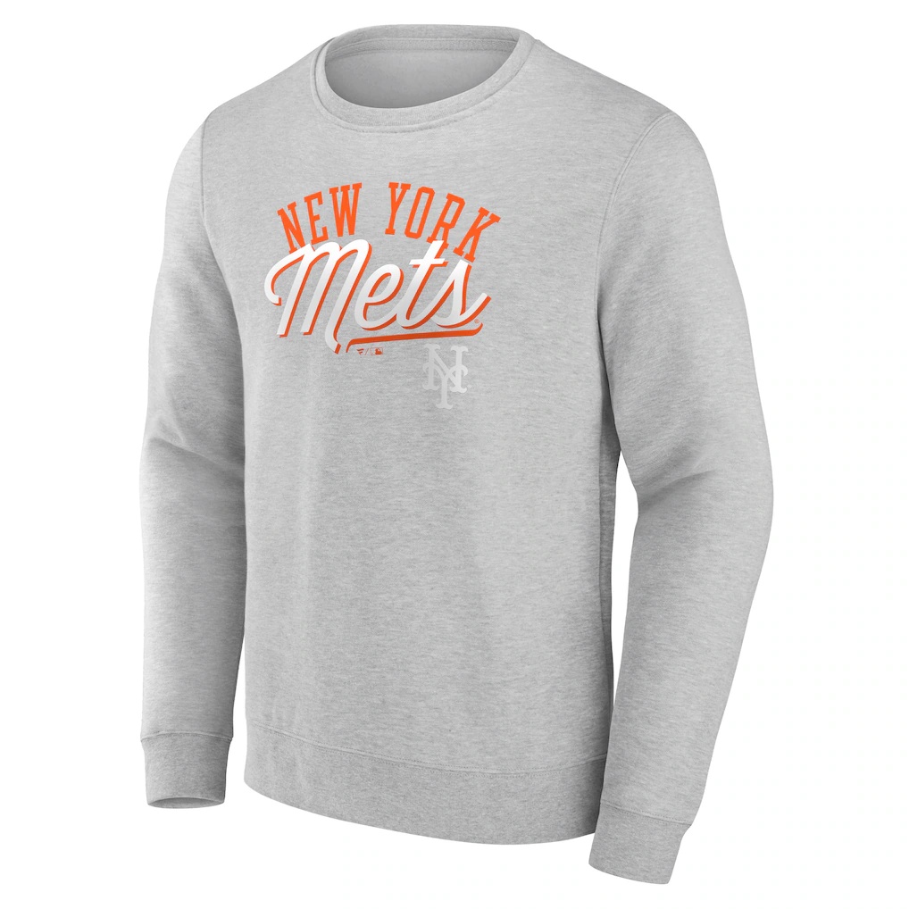 New York Mets Fanatics Simplicity Pullover Sweatshirt – Heather Gray