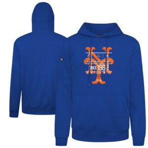 New York Mets Levelwear Distressed Podium Acumen Pullover Hoodie - Royal