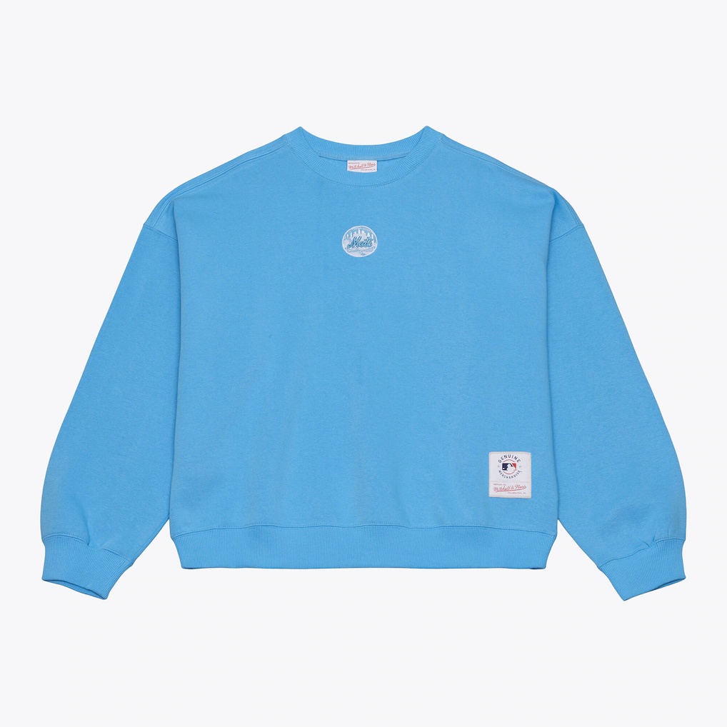 New York Mets Mitchell & Ness Insignia Fleece Sweatshirt – Light Blue