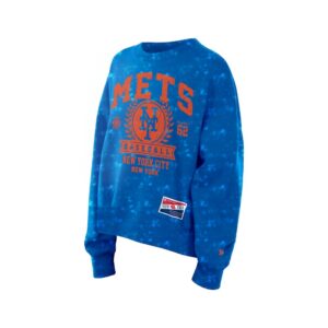 New York Mets New Era Women's Throwback Oversized Boxy Sweatshirt - Royal