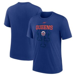 New York Mets Nike Rewind Retro Tri-Blend T-Shirt - Royal