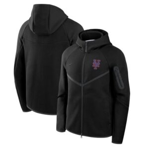 New York Mets Nike Tech Fleece Raglan Full-Zip Windrunner Hoodie