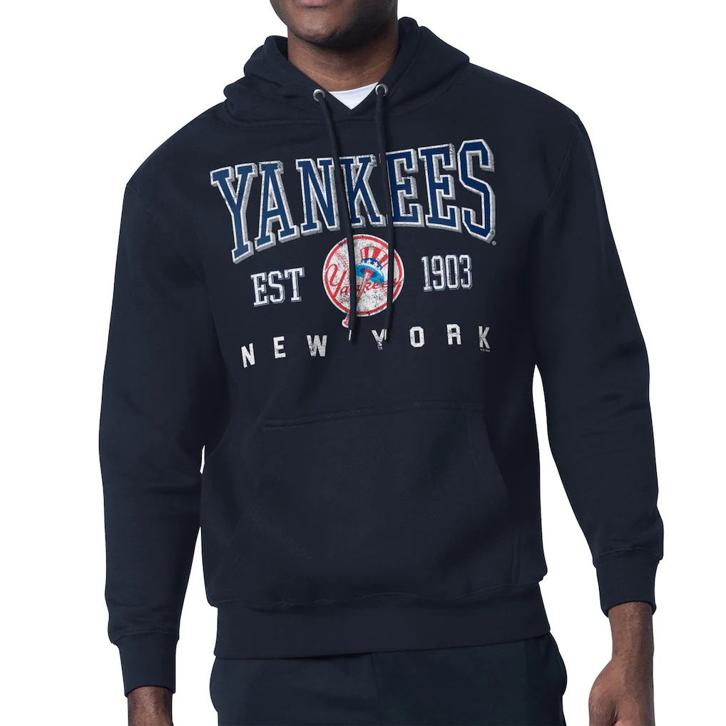 New York Yankees Starter Distressed Fleece Pullover Hoodie