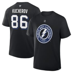 Nikita Kucherov Tampa Bay Lightning Fanatics Authentic Stack Name & Number T-Shirt