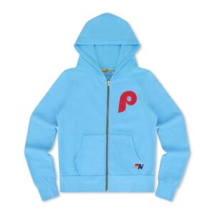 Philadelphia Phillies Aviator Nation x MLB Unisex Tri-Blend Full-Zip Hoodie - Light Blue