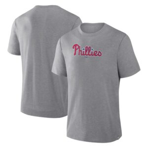Philadelphia Phillies Fanatics Play Tribute Tri-Blend T-Shirt - Heather Gray