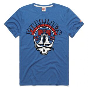 Philadelphia Phillies Homage Unisex MLB x Grateful Dead x Americana Tri-Blend T-Shirt - Royal