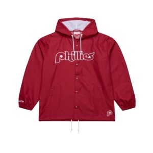 Philadelphia Phillies Mitchell & Ness Full-Snap Hooded Coaches Jacket