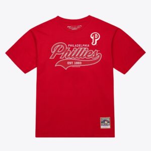 Philadelphia Phillies Mitchell & Ness Script Sweep Arch T-Shirt