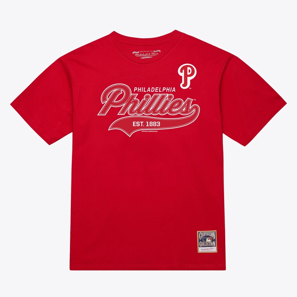 Philadelphia Phillies Mitchell & Ness Script Sweep Arch T-Shirt