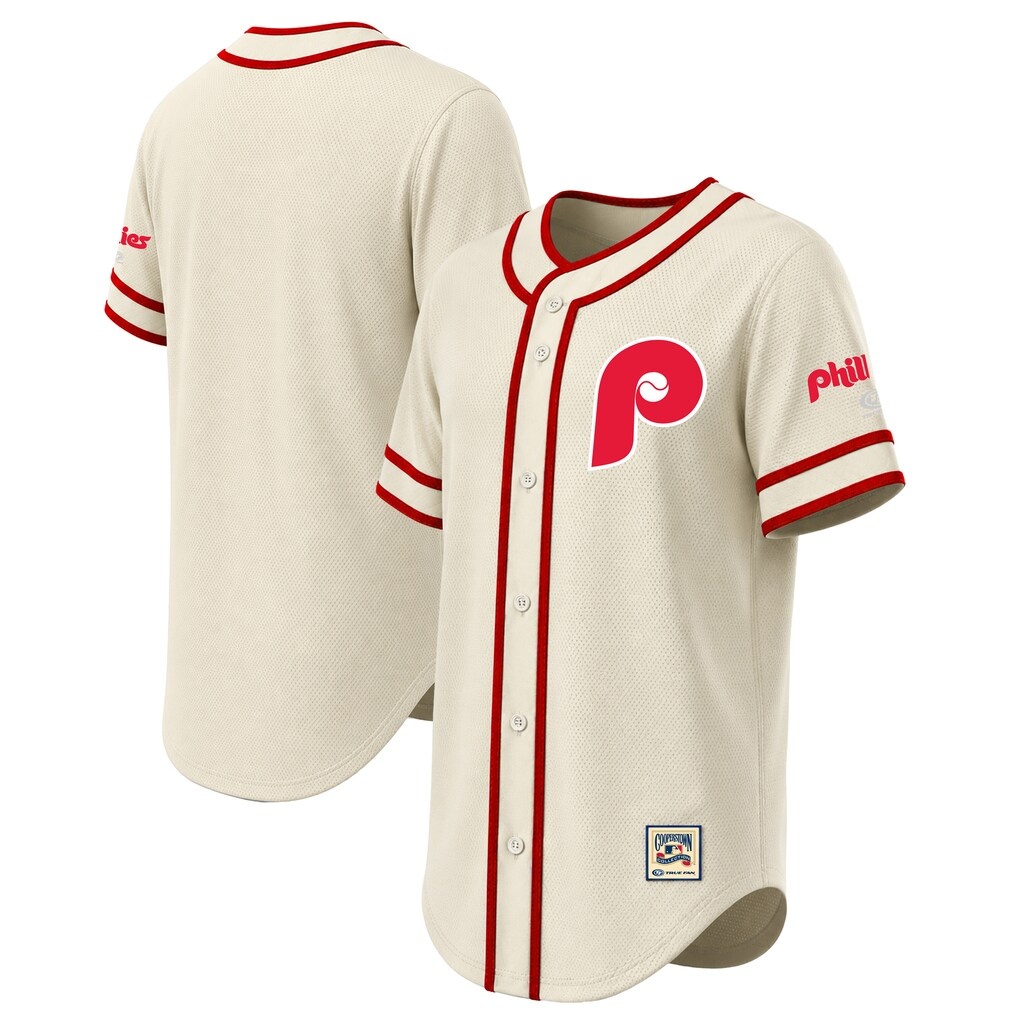 Philadelphia Phillies Stitches Throwback Fashion Jersey – Natural