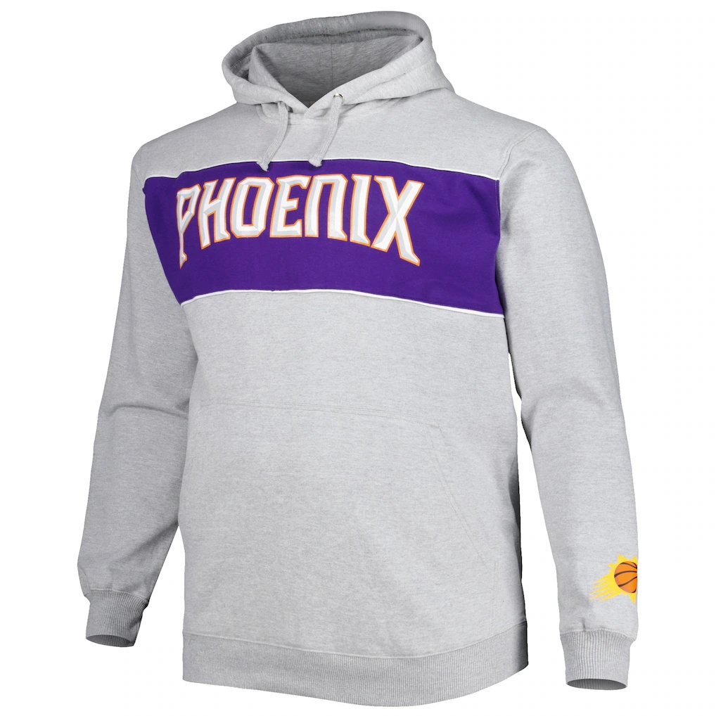 Phoenix Suns Fanatics Big & Tall Wordmark Pullover Hoodie – Heather Gray
