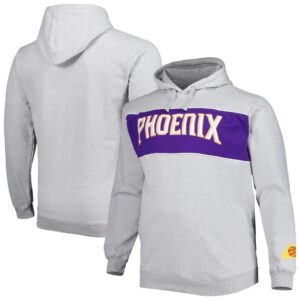Phoenix Suns Fanatics Big & Tall Wordmark Pullover Hoodie - Heather Gray