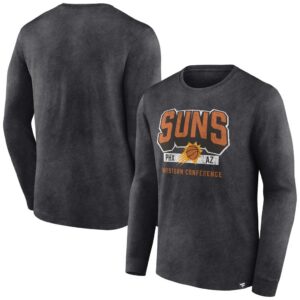 Phoenix Suns Fanatics Front Court Press Snow Wash Long Sleeve T-Shirt - Heather Charcoal