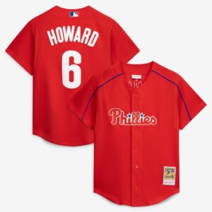 Ryan Howard Philadelphia Phillies Mitchell & Ness Cooperstown Collection Batting Practice Jersey – Red