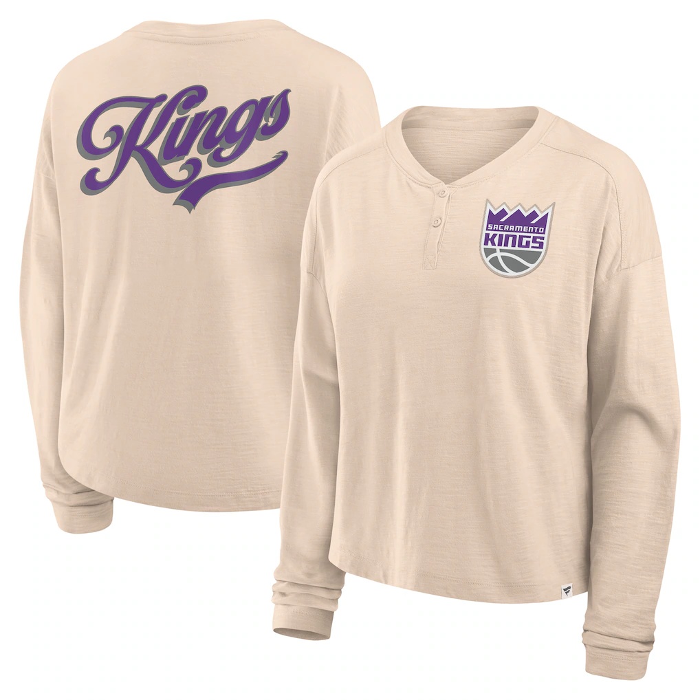 Sacramento Kings Fanatics Women’s Boxed Out Drop Fashion Long Sleeve T-Shirt – Natural