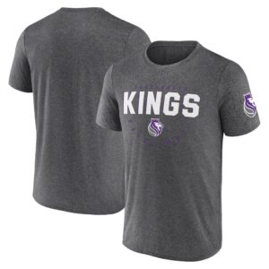 Sacramento Kings Logo Athletic Block Practice Performance T-Shirt - Heather Charcoal