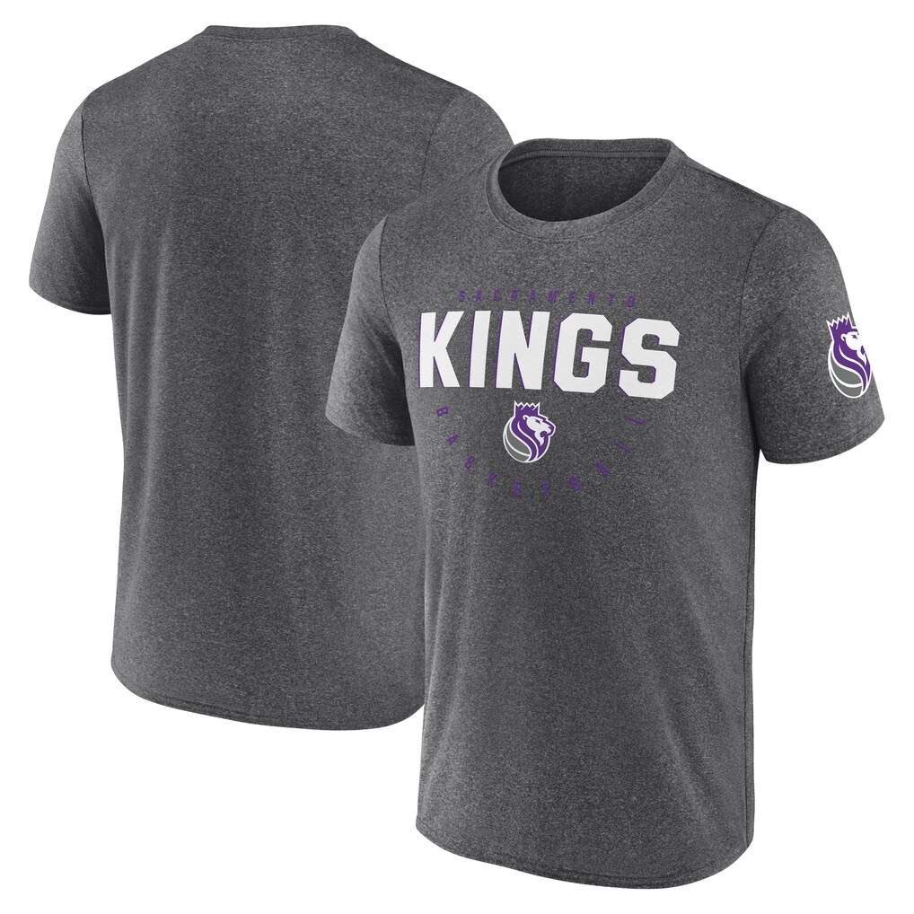 Sacramento Kings Logo Athletic Block Practice Performance T-Shirt – Heather Charcoal