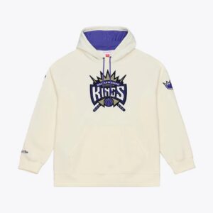 Sacramento Kings Mitchell & Ness Hardwood Classics Chainstitch Premium Fleece Hoodie