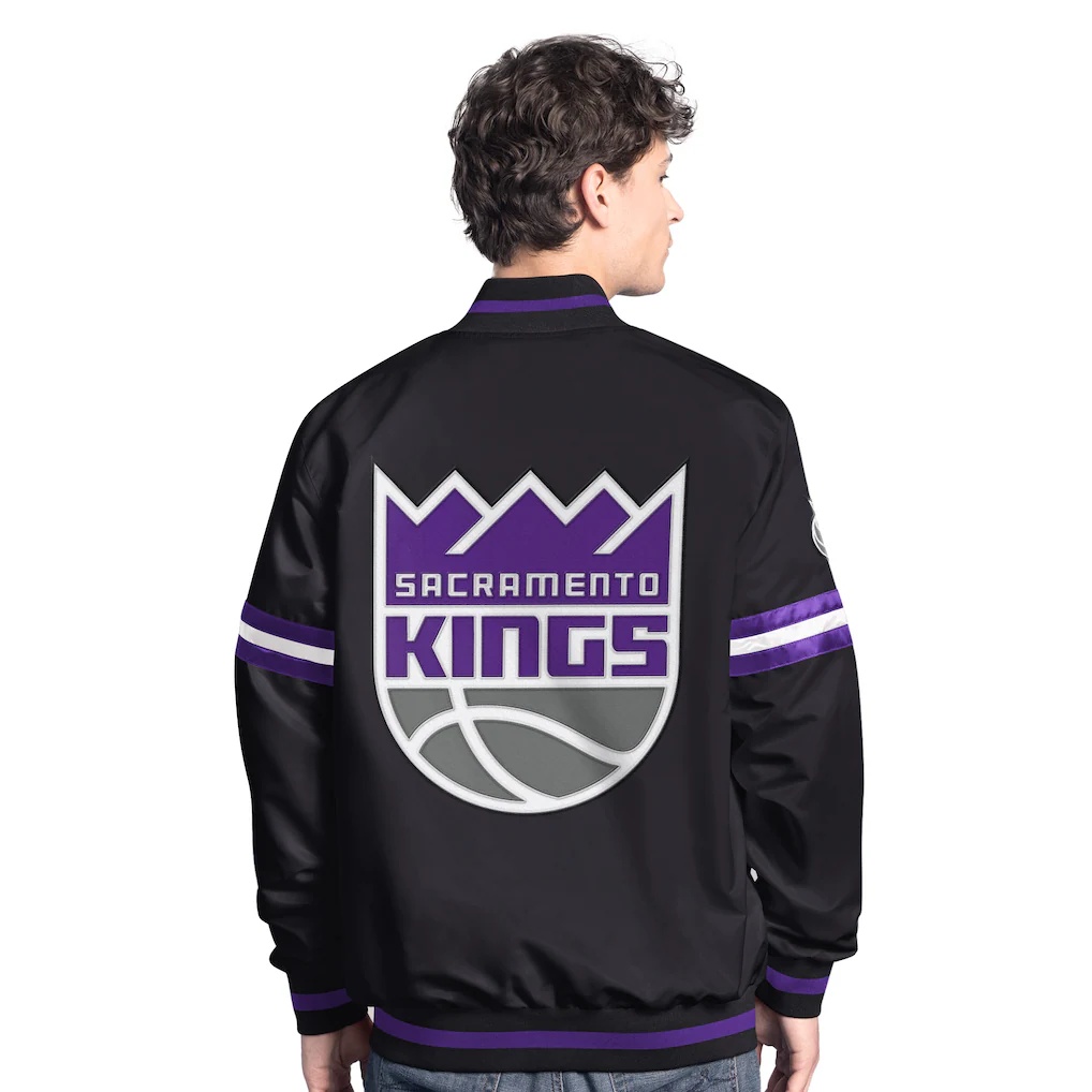 Sacramento Kings Starter Scout Full Snap Varsity Jacket – Black/Purple