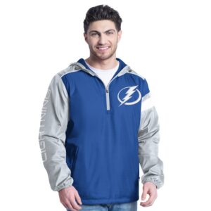 Tampa Bay Lightning G-III Sports by Carl Banks Lateral Half-Zip Hoodie Jacket - Blue/Gray