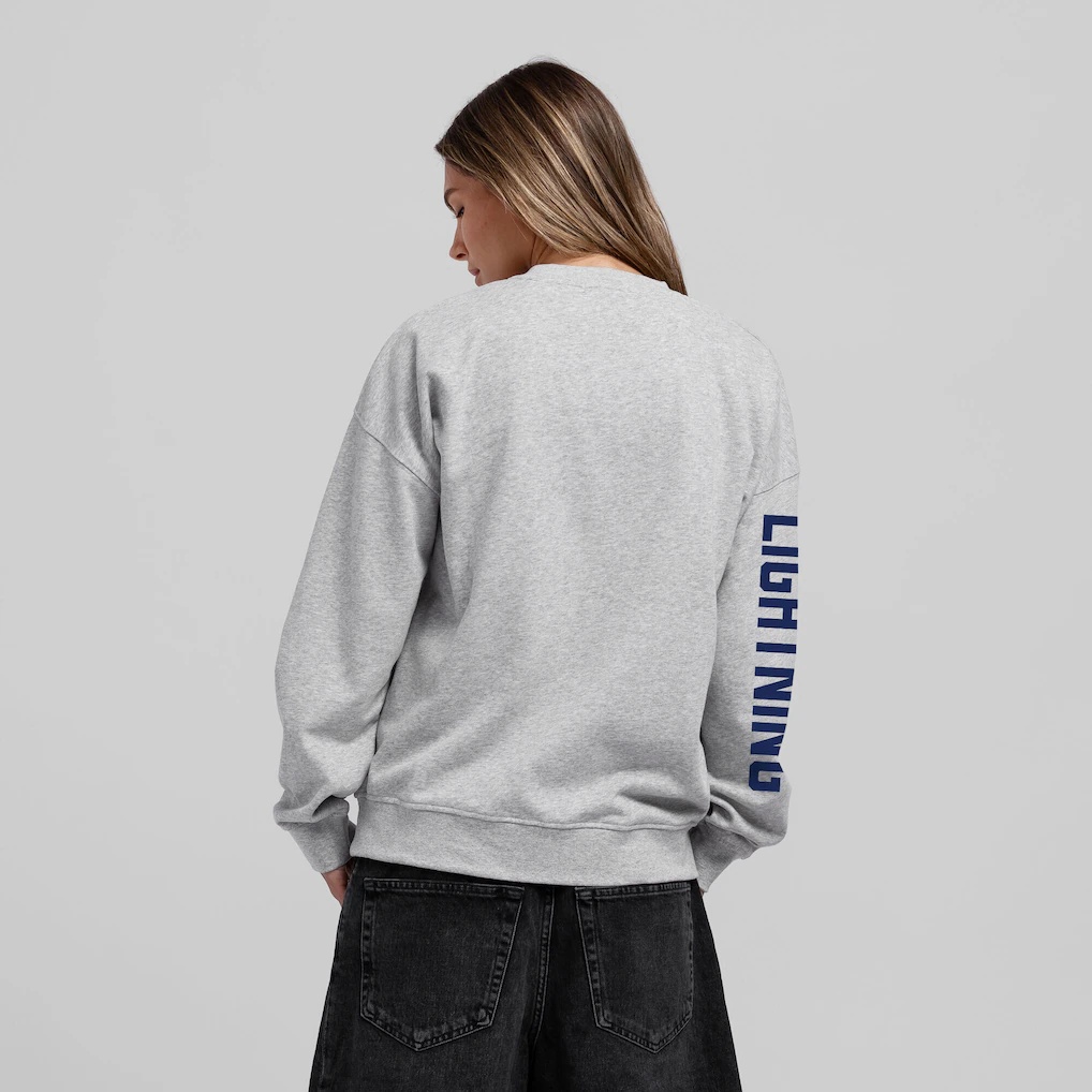 Tampa Bay Lightning Mitchell & Ness Women’s Core 3-Hit Oversized Sweatshirt – Heather Gray