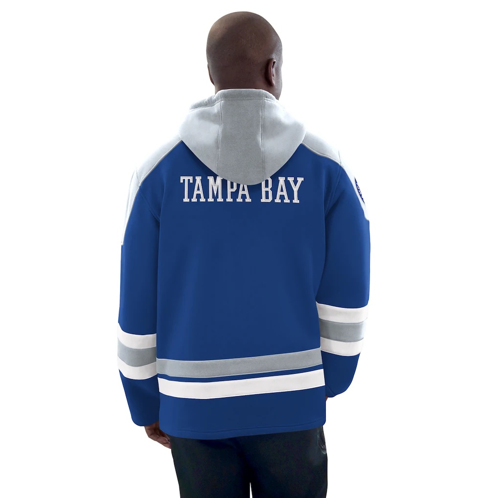 Tampa Bay Lightning Starter Hockey Pullover Hoodie – Blue/Gray