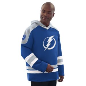 Tampa Bay Lightning Starter Hockey Pullover Hoodie - Blue/Gray