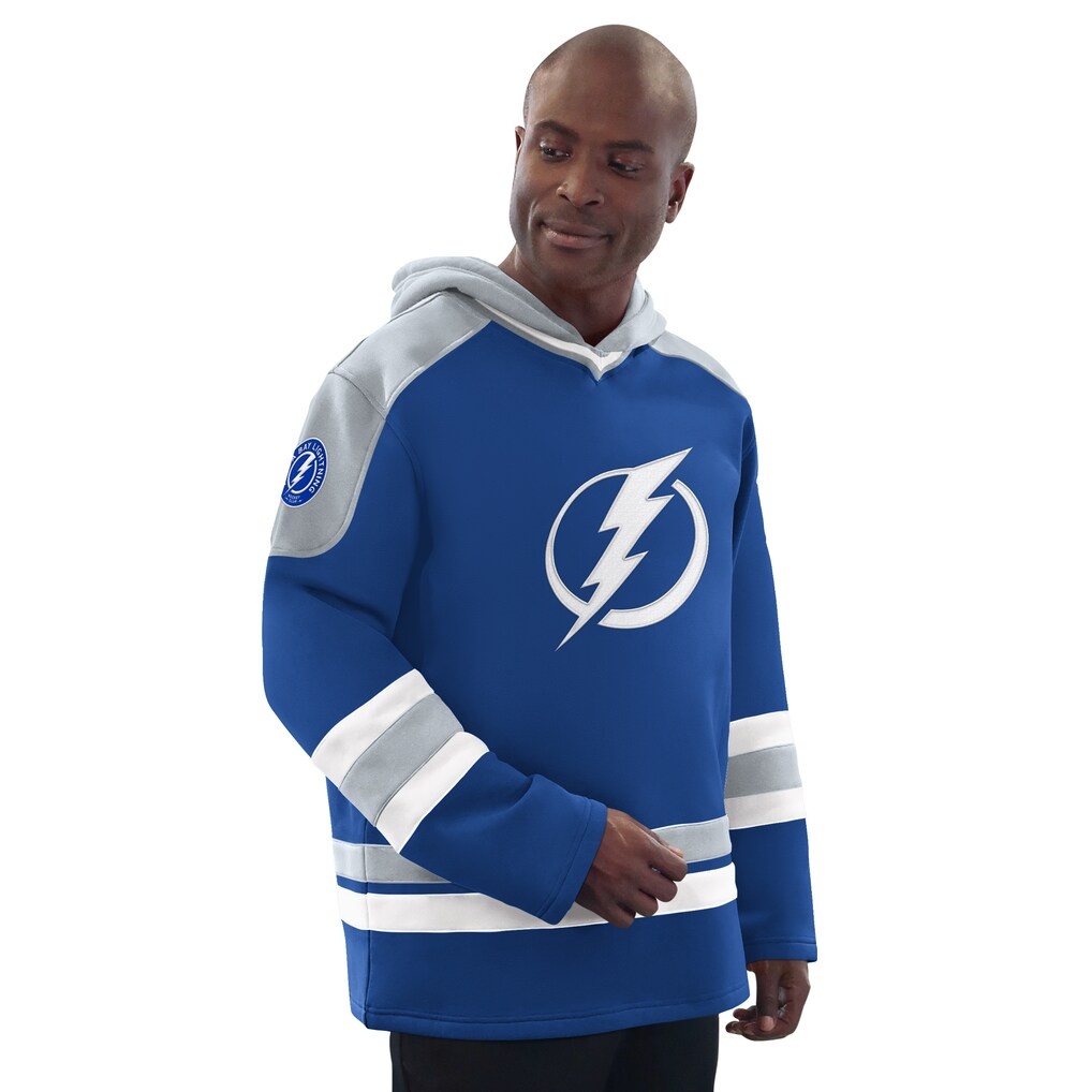 Tampa Bay Lightning Starter Hockey Pullover Hoodie – Blue/Gray