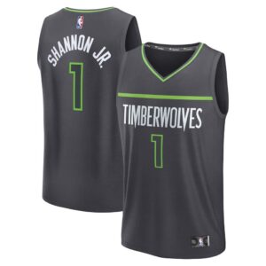 Terrence Shannon Jr. Minnesota Timberwolves Fanatics Fast Break Replica Jersey - Statement Edition - Anthracite