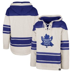 Toronto Maple Leafs '47 Rockaway Lace-Up Pullover Hoodie - Oatmeal