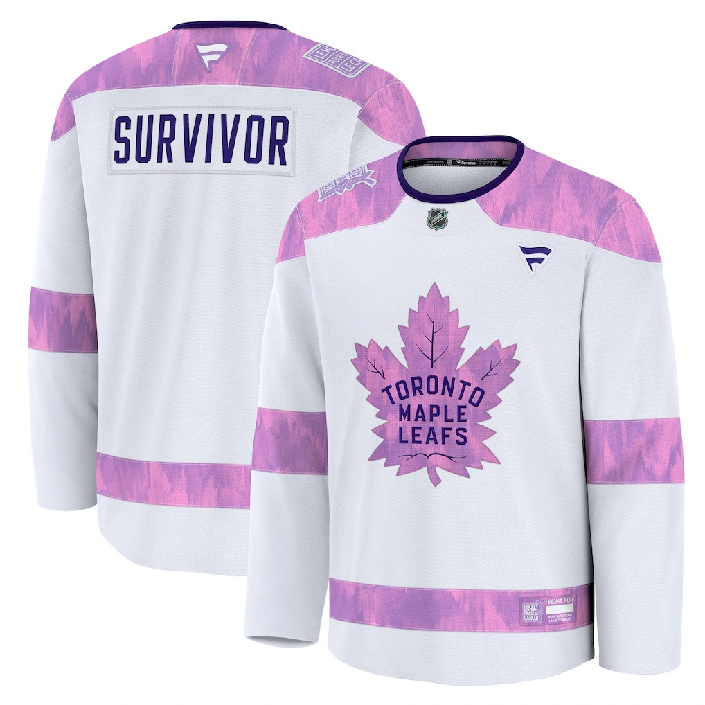 Toronto Maple Leafs Fanatics Hockey Fights Cancer Survivor Practice Jersey