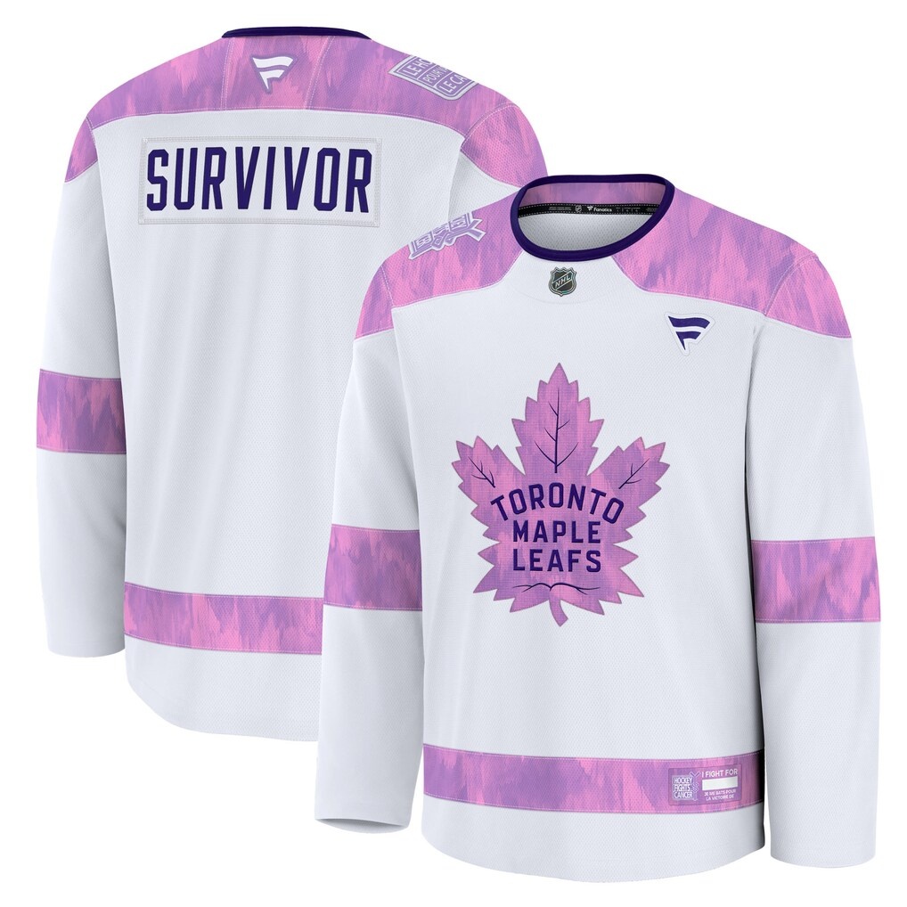 Toronto Maple Leafs Fanatics Hockey Fights Cancer Survivor Practice Jersey
