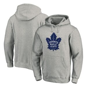 Toronto Maple Leafs Primary Team Logo Fleece Fitted Pullover Hoodie - Heather Gray
