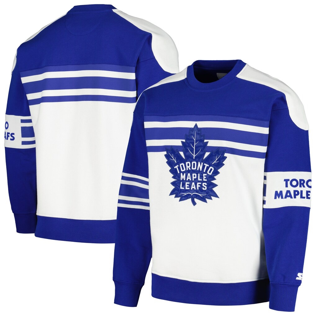 Toronto Maple Leafs Starter Defense Fleece Crewneck Pullover Sweatshirt