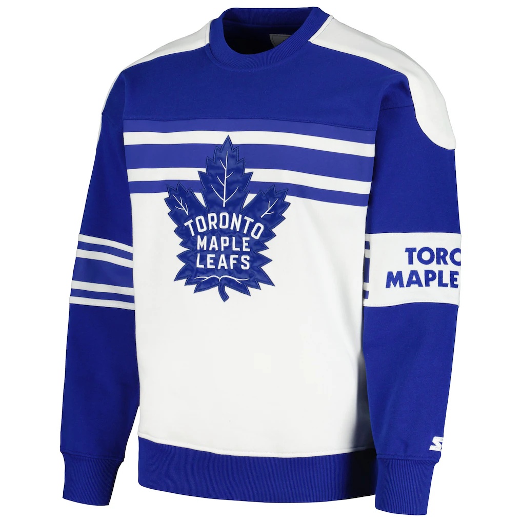 Toronto Maple Leafs Starter Defense Fleece Crewneck Pullover Sweatshirt